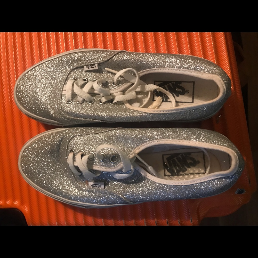 Silver glitter sneakers